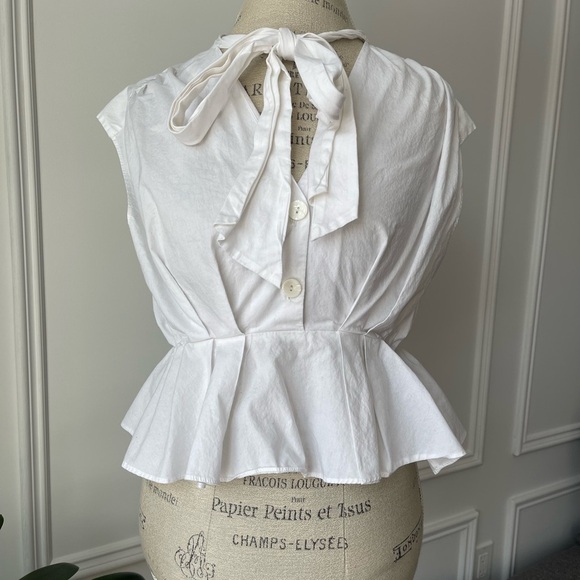 Zara White Ruffled Sleeveless Top - Picture 2 of 8